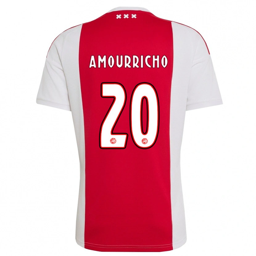 Danxen Bambino Maglia Amourricho Van Axel Dongen #20 Rosso Bianco Giallo Kit Gara Home 2026/27 Maglietta