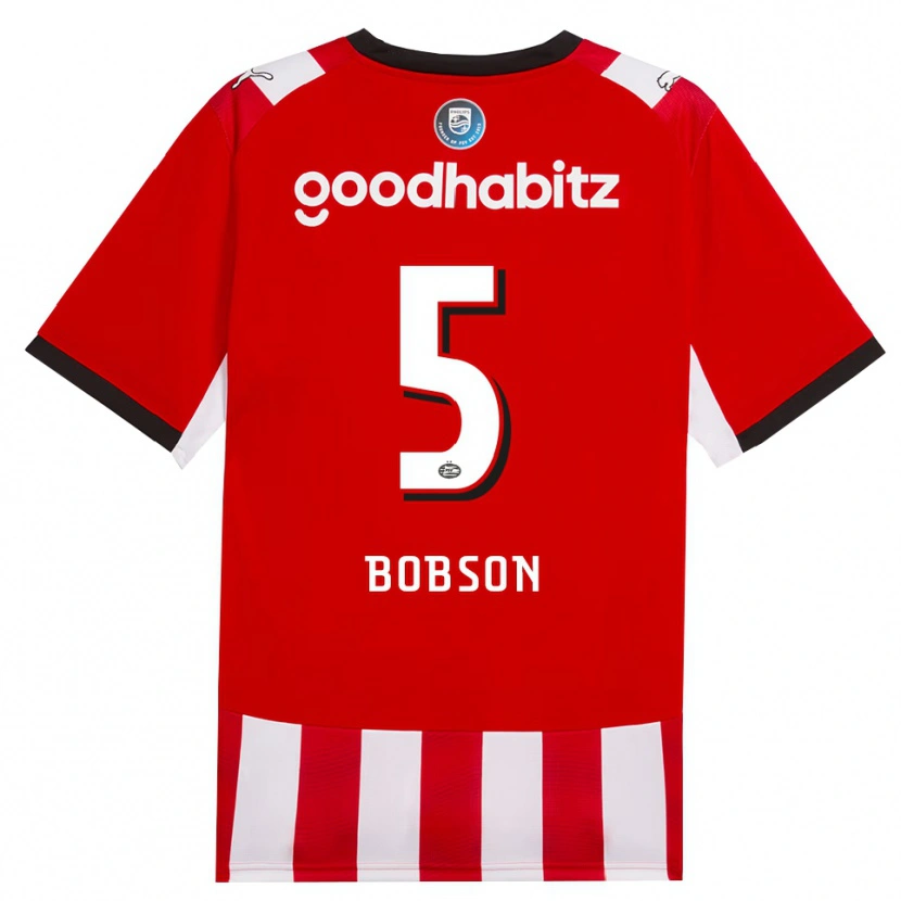 Danxen Bambino Maglia Ersien Bobson #5 Rosso Bianco Nero Kit Gara Home 2026/27 Maglietta