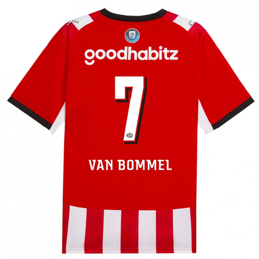 Danxen Bambino Maglia Ruben Van Bommel #7 Rosso Bianco Nero Kit Gara Home 2026/27 Maglietta