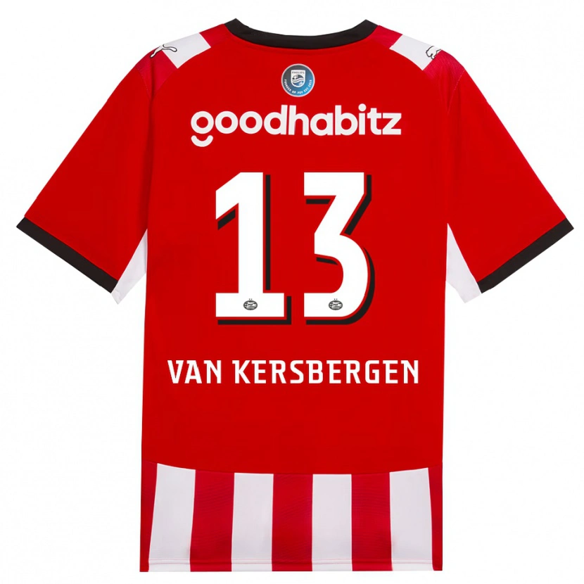 Danxen Bambino Maglia Sander Van Kersbergen #13 Rosso Bianco Nero Kit Gara Home 2026/27 Maglietta