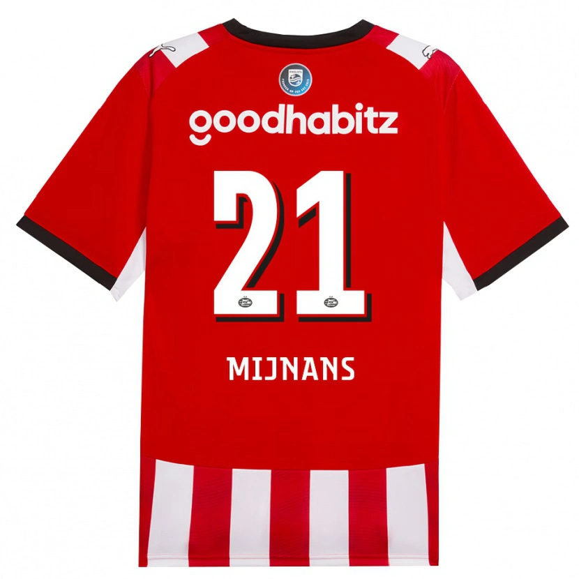 Danxen Bambino Maglia Sven Mijnans #21 Rosso Bianco Nero Kit Gara Home 2026/27 Maglietta