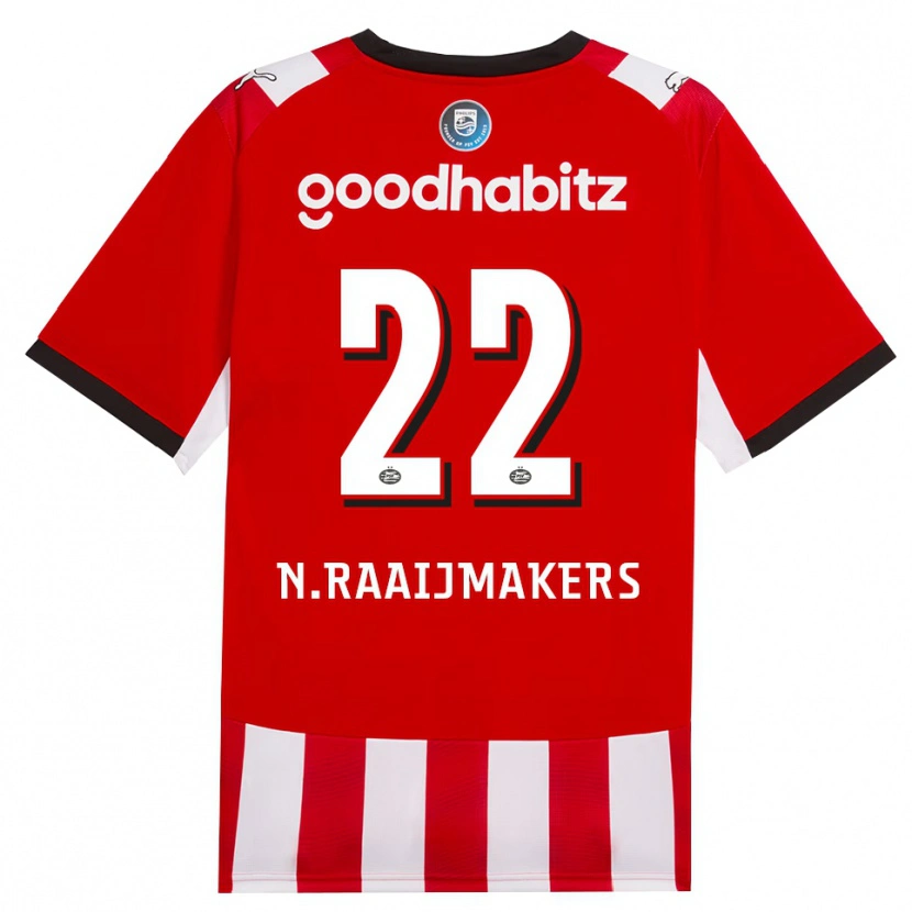 Danxen Bambino Maglia Niels Raaijmakers #22 Rosso Bianco Nero Kit Gara Home 2026/27 Maglietta