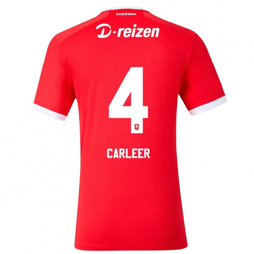 Danxen Bambino Maglia Lieske Carleer #4 Rosso Bianco Kit Gara Home 2026/27 Maglietta