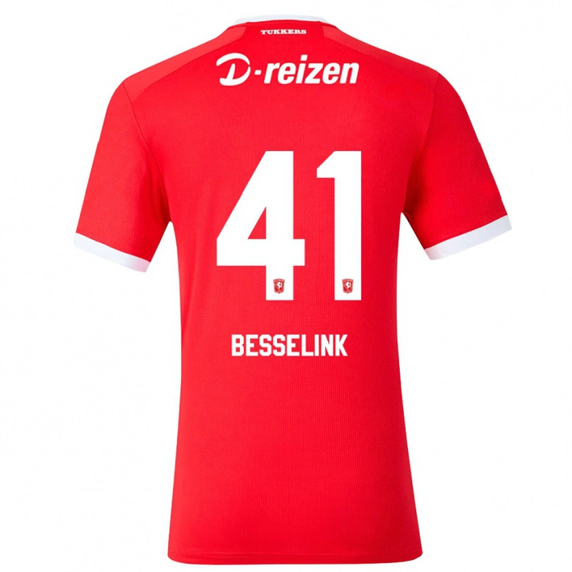 Danxen Bambino Maglia Gijs Besselink #41 Rosso Bianco Kit Gara Home 2026/27 Maglietta