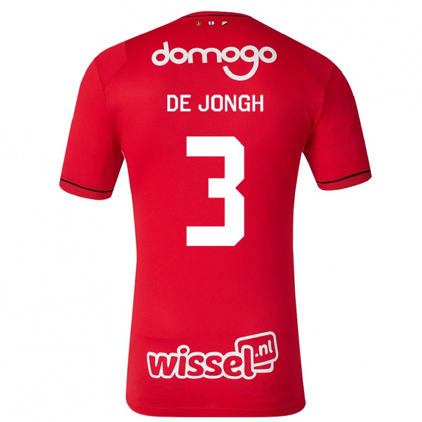 Danxen Bambino Maglia Bryan De Jongh #3 Rosso Bianco Nero Kit Gara Home 2026/27 Maglietta