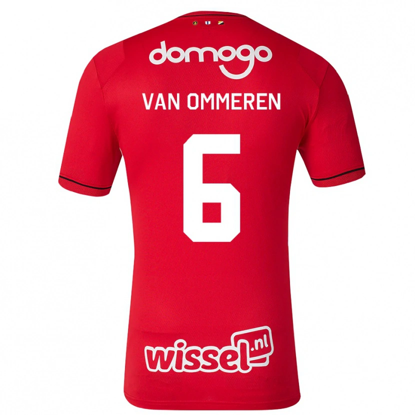 Danxen Bambino Maglia Jaygo Van Ommeren #6 Rosso Bianco Nero Kit Gara Home 2026/27 Maglietta