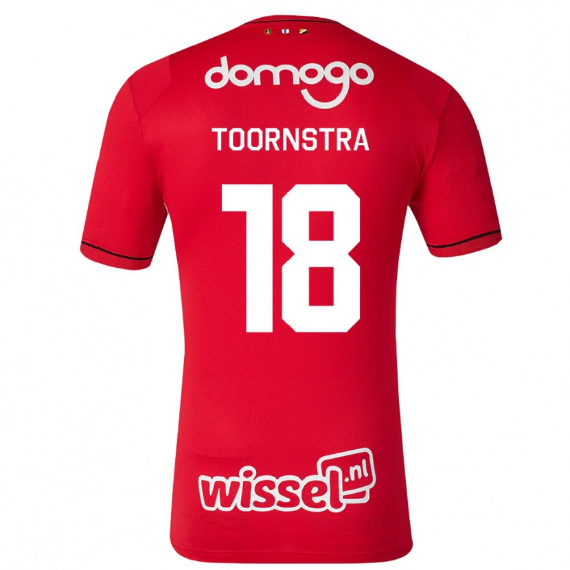 Danxen Bambino Maglia Jens Toornstra #18 Rosso Bianco Nero Kit Gara Home 2026/27 Maglietta