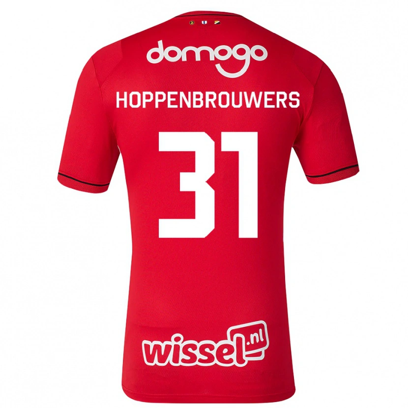 Danxen Bambino Maglia Mike Hoppenbrouwers #31 Rosso Bianco Nero Kit Gara Home 2026/27 Maglietta