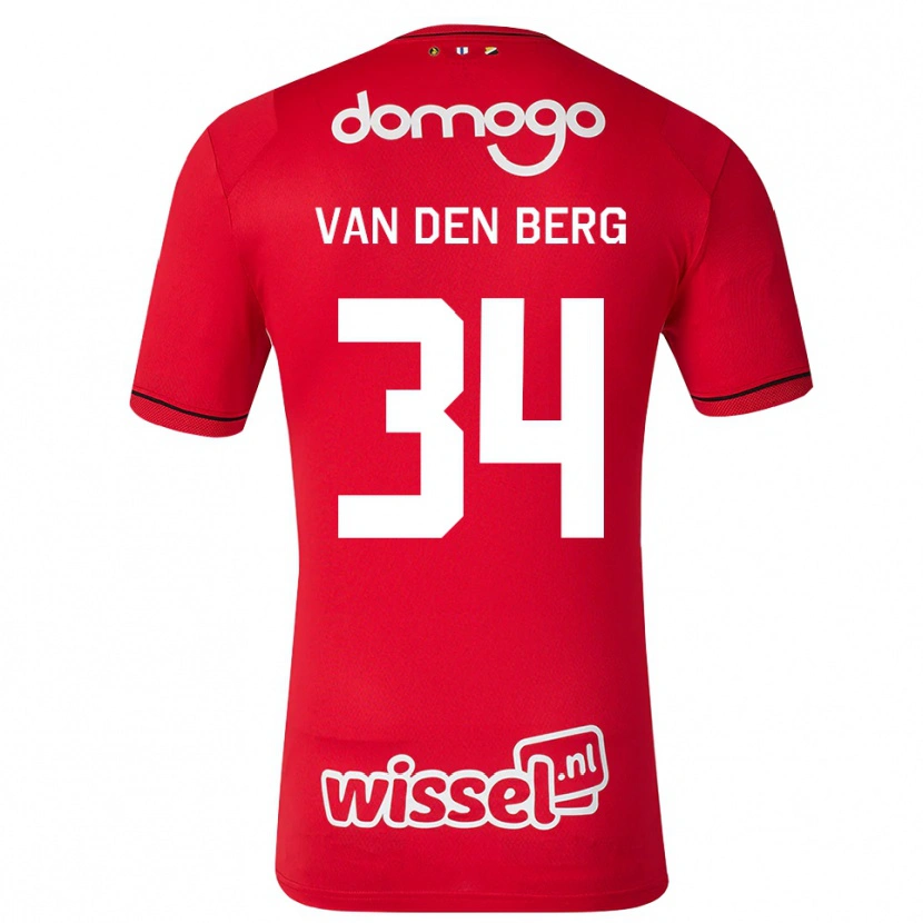 Danxen Bambino Maglia Davy Van Den Berg #34 Rosso Bianco Nero Kit Gara Home 2026/27 Maglietta