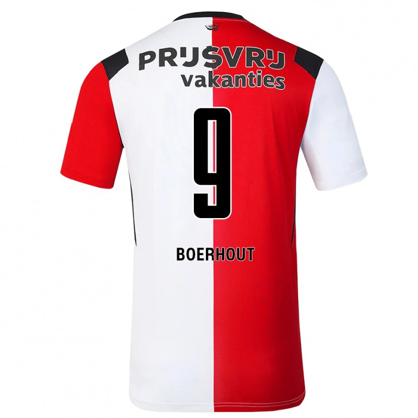 Danxen Bambino Maglia Yoram Boerhout #9 Rosso Bianco Nero Kit Gara Home 2026/27 Maglietta