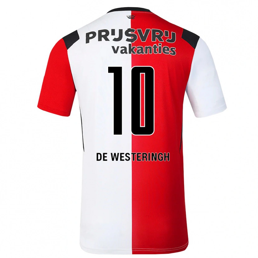 Danxen Bambino Maglia Kirsten Van De Westeringh #10 Rosso Bianco Nero Kit Gara Home 2026/27 Maglietta
