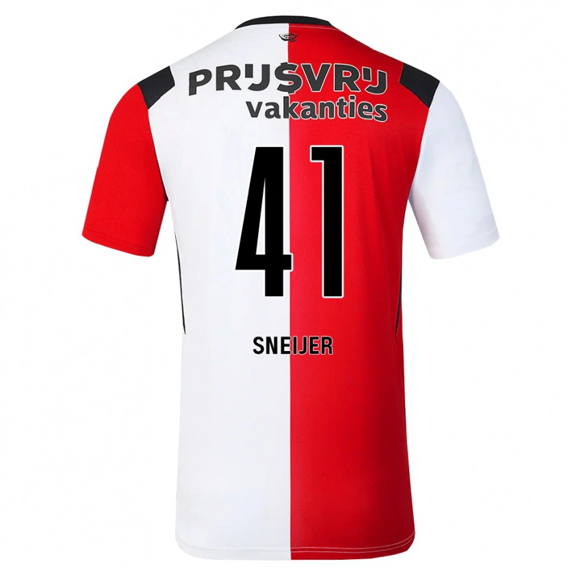 Danxen Bambino Maglia Zino Sneijer #41 Rosso Bianco Nero Kit Gara Home 2026/27 Maglietta