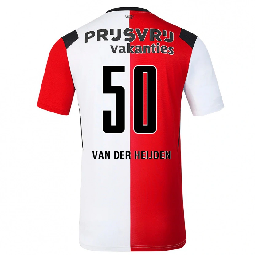 Danxen Bambino Maglia Delano Van Der Heijden #50 Rosso Bianco Nero Kit Gara Home 2026/27 Maglietta