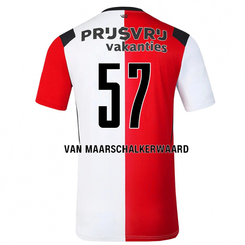 Danxen Bambino Maglia Pieter Van Maarschalkerwaard #57 Rosso Bianco Nero Kit Gara Home 2026/27 Maglietta