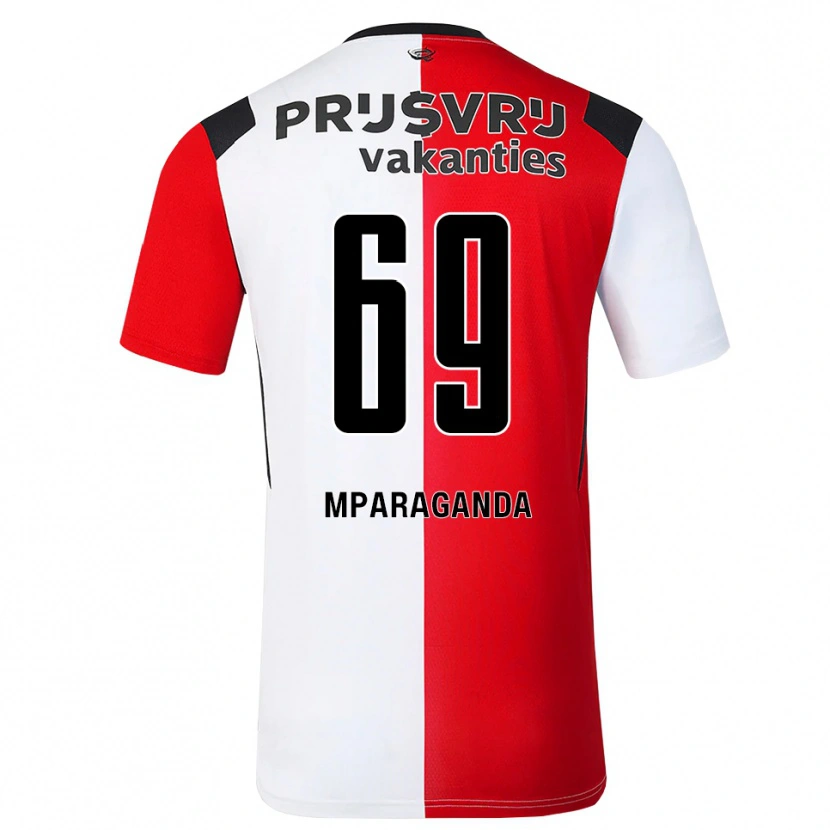 Danxen Bambino Maglia Matthew Mparaganda #69 Rosso Bianco Nero Kit Gara Home 2026/27 Maglietta