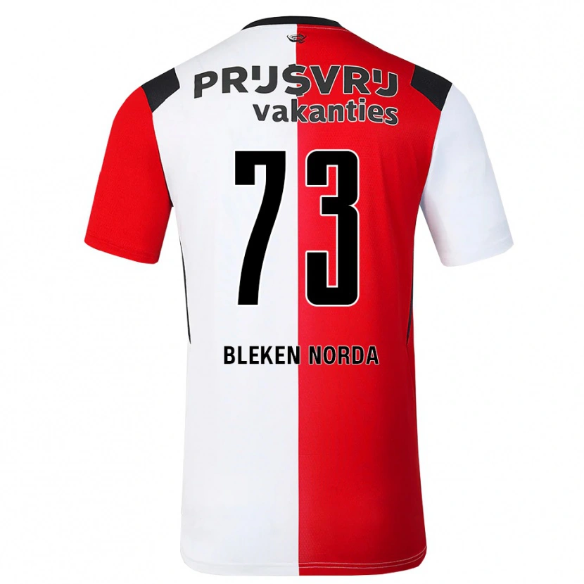 Danxen Bambino Maglia Haakon Bleken Norda #73 Rosso Bianco Nero Kit Gara Home 2026/27 Maglietta