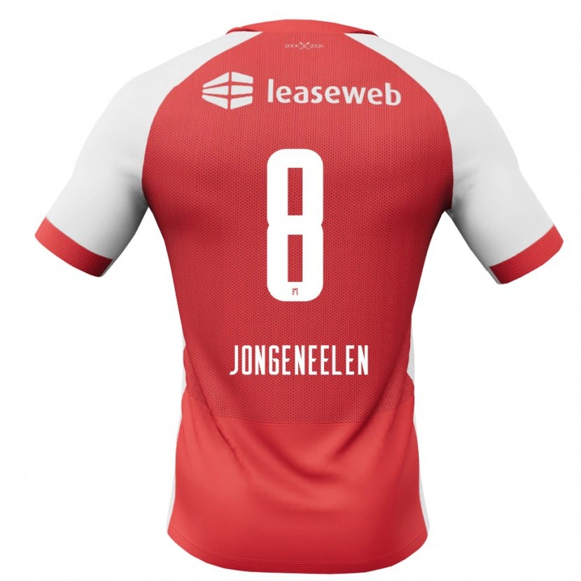 Danxen Bambino Maglia Cas Jongeneelen #8 Rosso Bianco Nero Kit Gara Home 2026/27 Maglietta