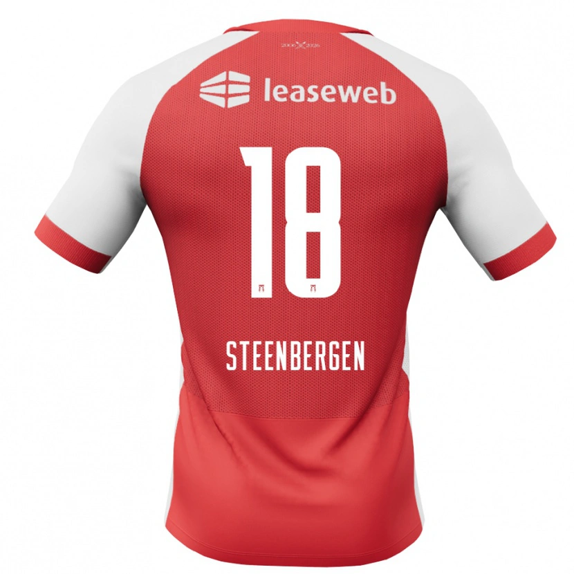 Danxen Bambino Maglia Thom Steenbergen #18 Rosso Bianco Nero Kit Gara Home 2026/27 Maglietta