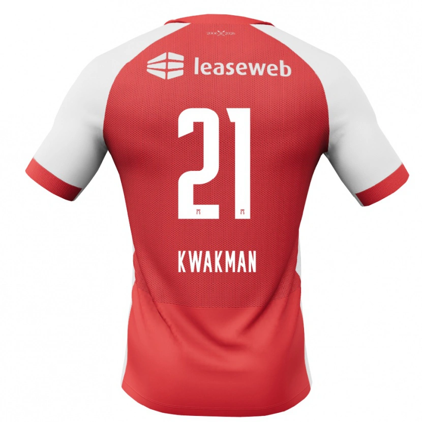 Danxen Bambino Maglia Dave Kwakman #21 Rosso Bianco Nero Kit Gara Home 2026/27 Maglietta