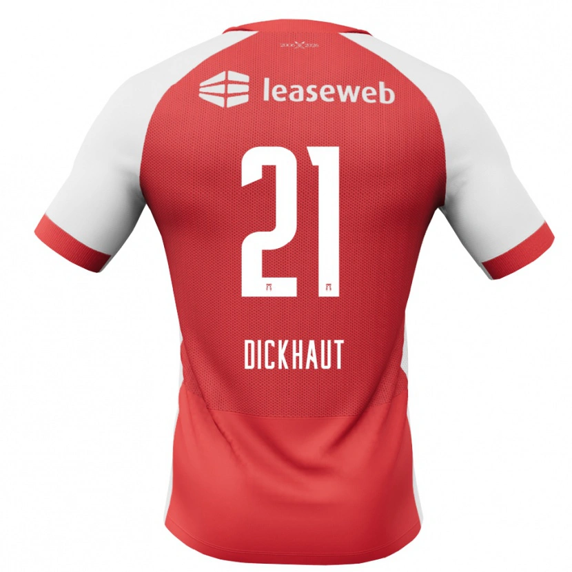 Danxen Bambino Maglia Damian Dickhaut #21 Rosso Bianco Nero Kit Gara Home 2026/27 Maglietta