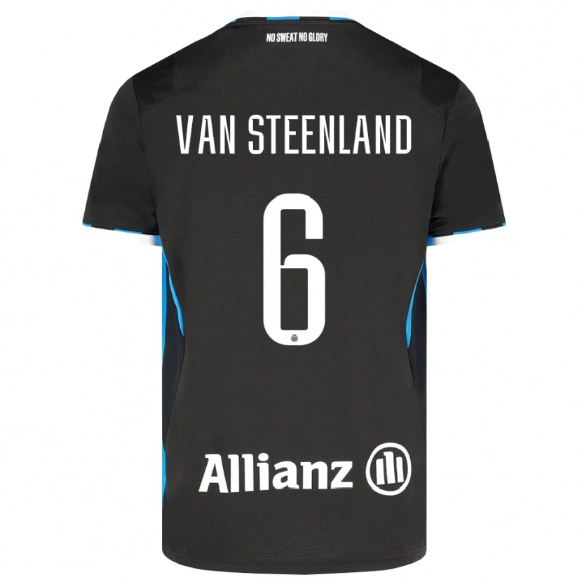 Danxen Bambino Maglia Gilles Van Steenland #6 Nero Rosso Blu Kit Gara Home 2026/27 Maglietta