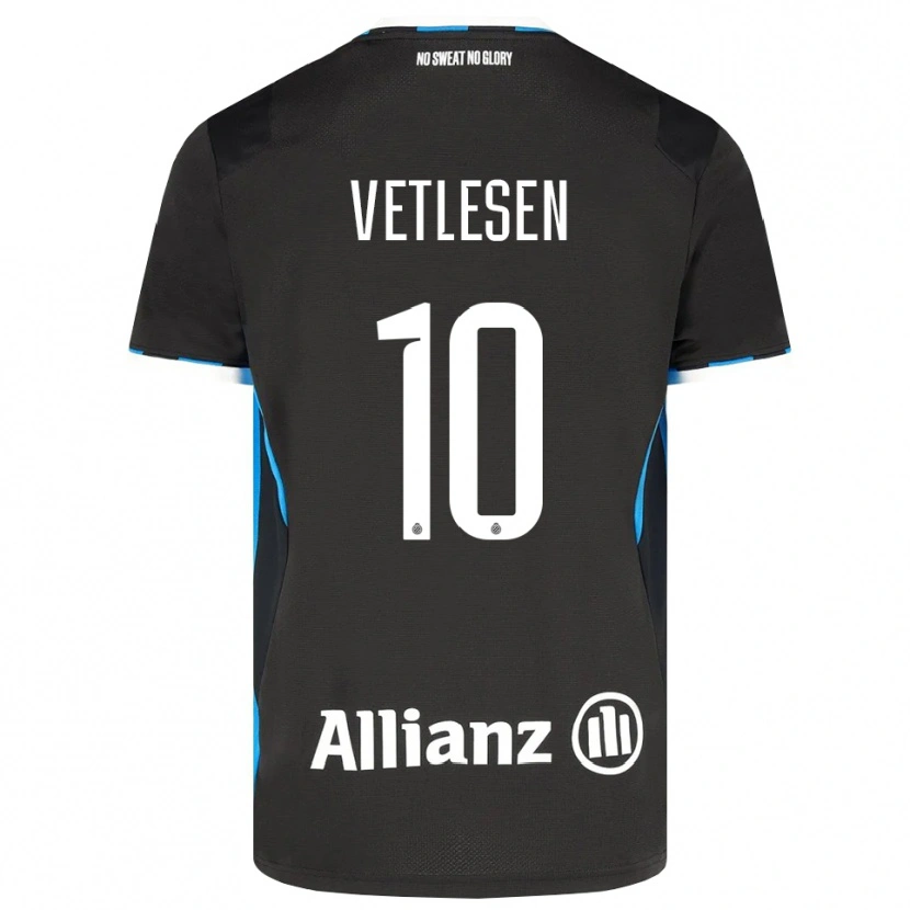 Danxen Bambino Maglia Hugo Vetlesen #10 Nero Rosso Blu Kit Gara Home 2026/27 Maglietta