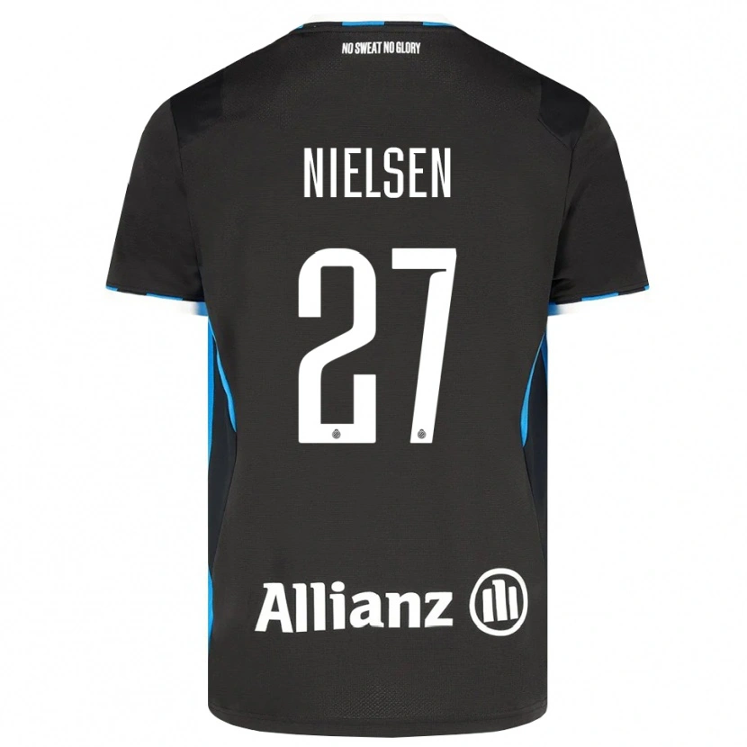 Danxen Bambino Maglia Casper Nielsen #27 Nero Rosso Blu Kit Gara Home 2026/27 Maglietta