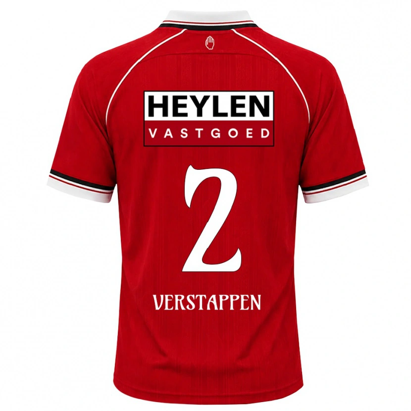 Danxen Bambino Maglia Jayden Verstappen #2 Rosso Bianco Nero Kit Gara Home 2026/27 Maglietta