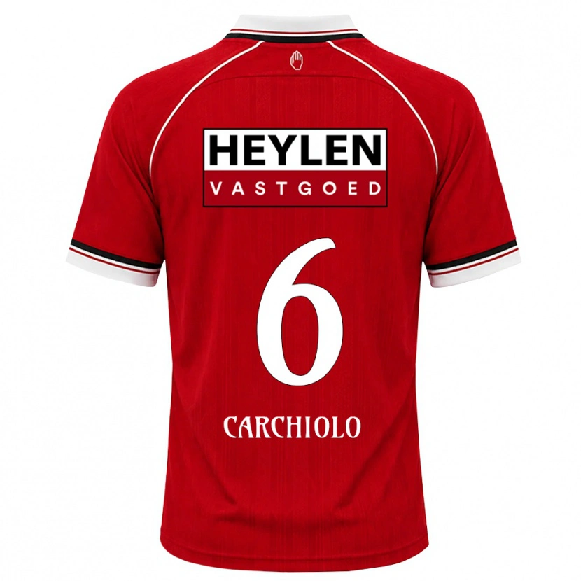 Danxen Bambino Maglia Ilano Carchiolo #6 Rosso Bianco Nero Kit Gara Home 2026/27 Maglietta