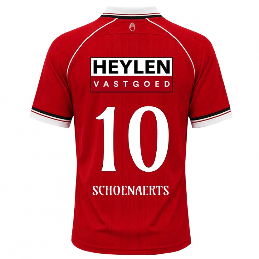 Danxen Bambino Maglia Nand Schoenaerts #10 Rosso Bianco Nero Kit Gara Home 2026/27 Maglietta