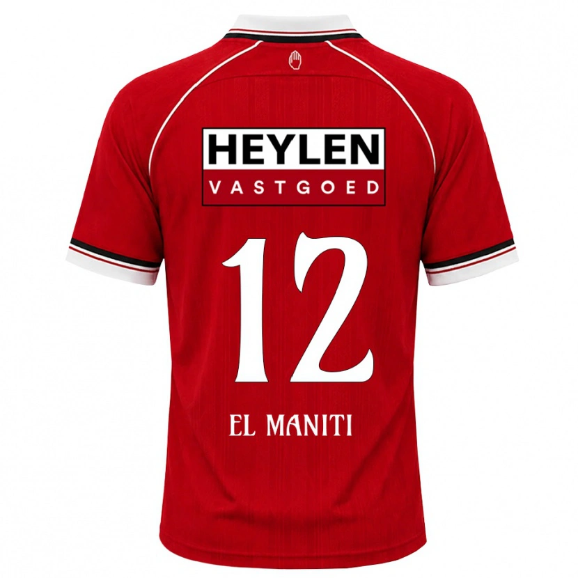Danxen Bambino Maglia Naoufal El Maniti #12 Rosso Bianco Nero Kit Gara Home 2026/27 Maglietta