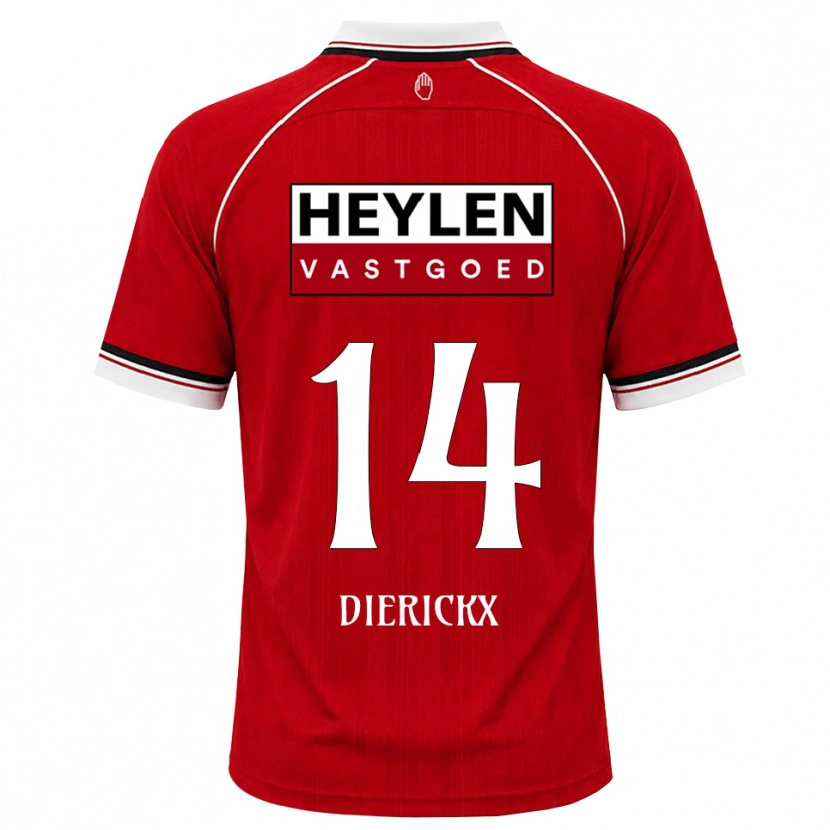 Danxen Bambino Maglia Xander Dierckx #14 Rosso Bianco Nero Kit Gara Home 2026/27 Maglietta