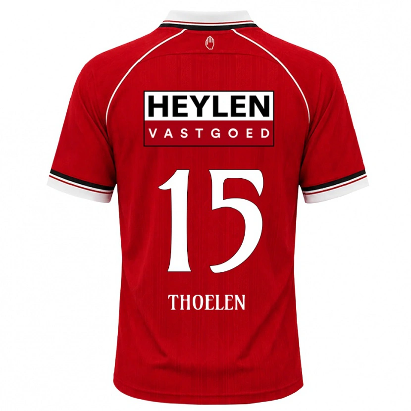 Danxen Bambino Maglia Yannick Thoelen #15 Rosso Bianco Nero Kit Gara Home 2026/27 Maglietta