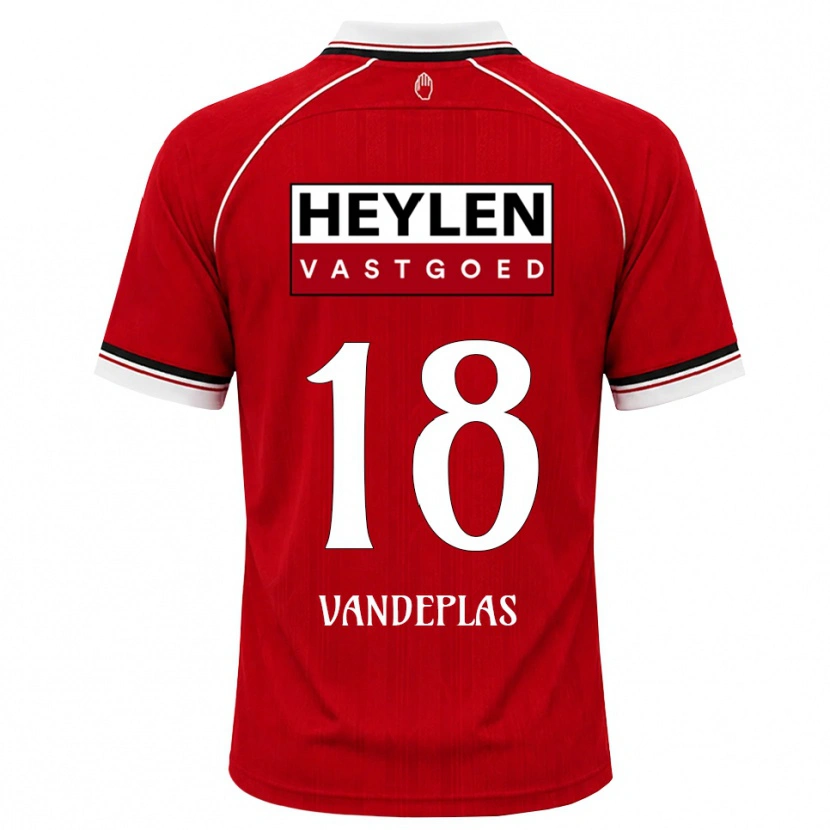 Danxen Bambino Maglia Gerard Vandeplas #18 Rosso Bianco Nero Kit Gara Home 2026/27 Maglietta