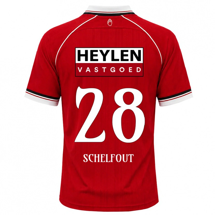 Danxen Bambino Maglia Luca Schelfhout #28 Rosso Bianco Nero Kit Gara Home 2026/27 Maglietta
