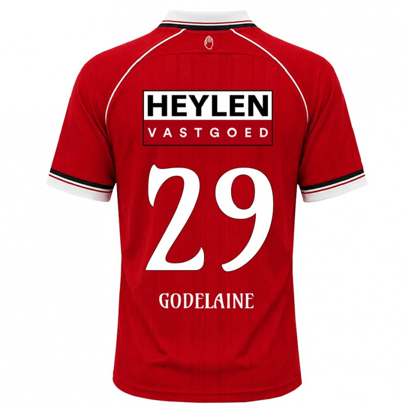 Danxen Bambino Maglia Jeff Godelaine #29 Rosso Bianco Nero Kit Gara Home 2026/27 Maglietta