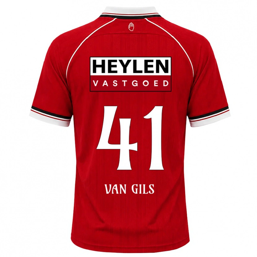 Danxen Bambino Maglia Mathis Van Gils #41 Rosso Bianco Nero Kit Gara Home 2026/27 Maglietta