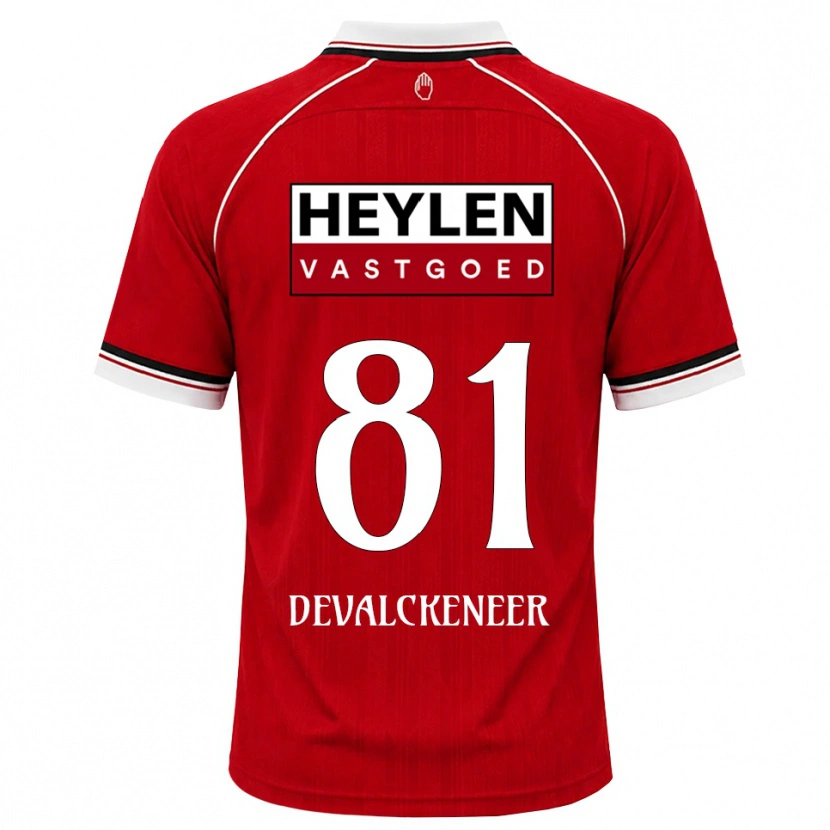Danxen Bambino Maglia Niels Devalckeneer #81 Rosso Bianco Nero Kit Gara Home 2026/27 Maglietta