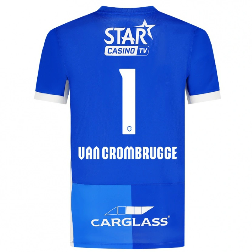 Danxen Bambino Maglia Hendrik Van Crombrugge #1 Blu Medio Blu Reale Bianco Kit Gara Home 2026/27 Maglietta