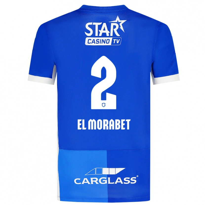 Danxen Bambino Maglia Sami El Morabet #2 Blu Medio Blu Reale Bianco Kit Gara Home 2026/27 Maglietta