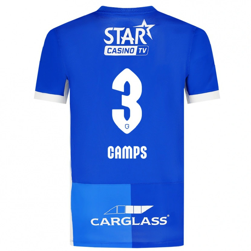 Danxen Bambino Maglia Romy Camps #3 Blu Medio Blu Reale Bianco Kit Gara Home 2026/27 Maglietta