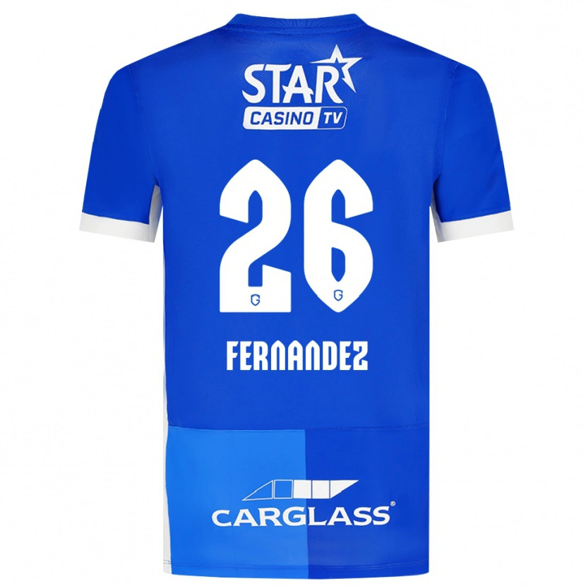 Danxen Bambino Maglia Elias Gonzalez Fernandez #26 Blu Medio Blu Reale Bianco Kit Gara Home 2026/27 Maglietta