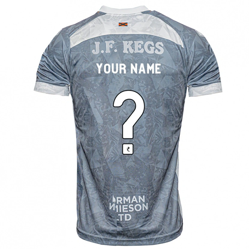 Danxen Bambino Maglia Il Tuo Nome #0 Grigio Ardesia Kit Gara Away 2026/27 Maglietta