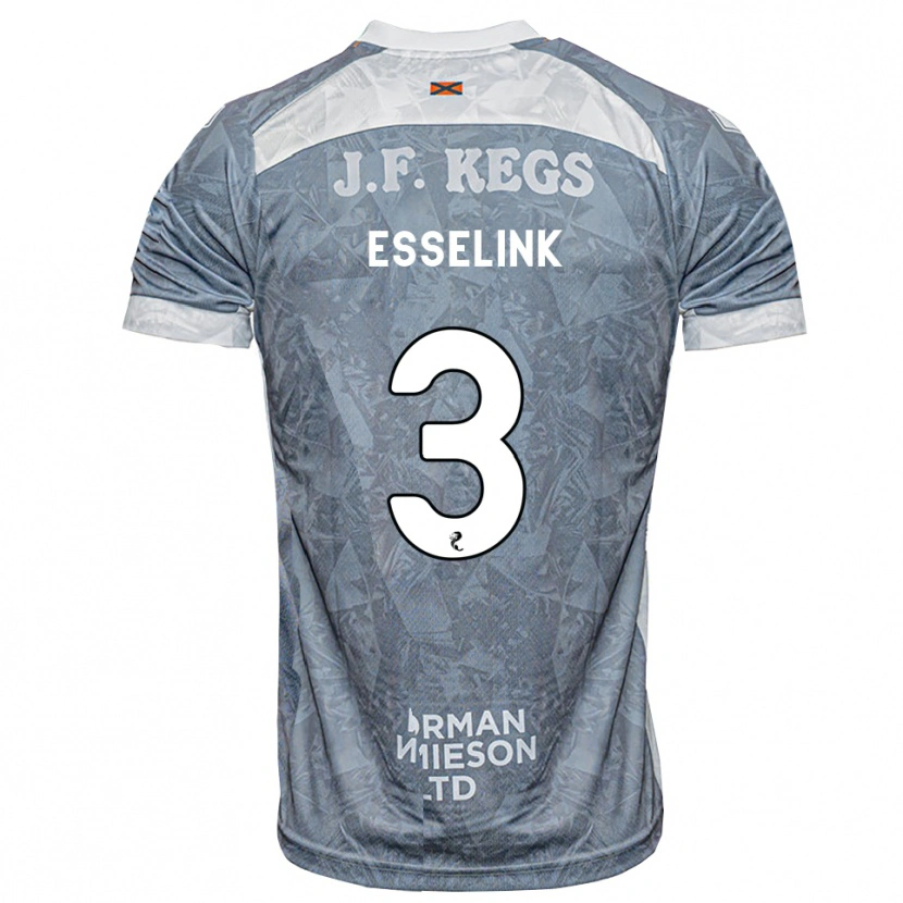 Danxen Bambino Maglia Bert Esselink #3 Grigio Ardesia Kit Gara Away 2026/27 Maglietta