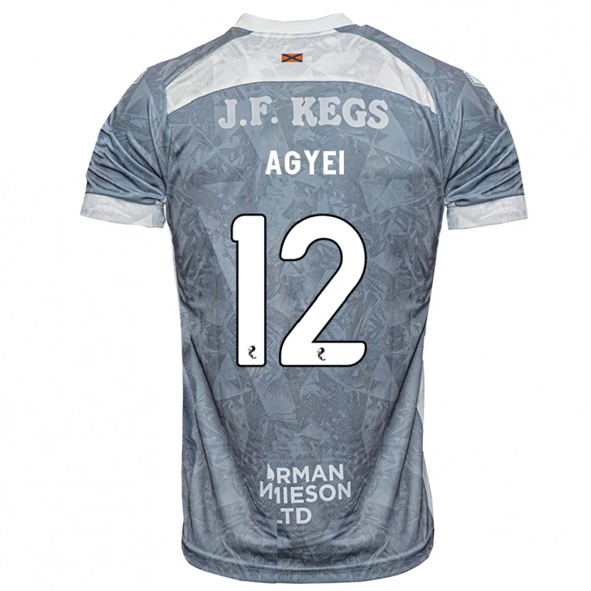 Danxen Bambino Maglia Emmanuel Agyei #12 Grigio Ardesia Kit Gara Away 2026/27 Maglietta
