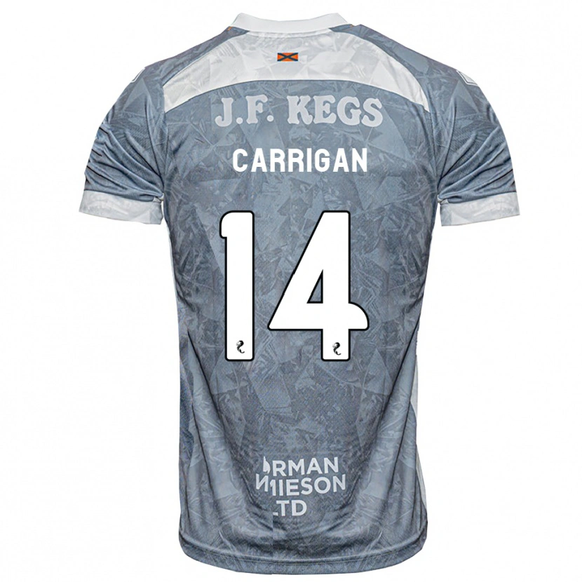 Danxen Bambino Maglia Leo Carrigan #14 Grigio Ardesia Kit Gara Away 2026/27 Maglietta