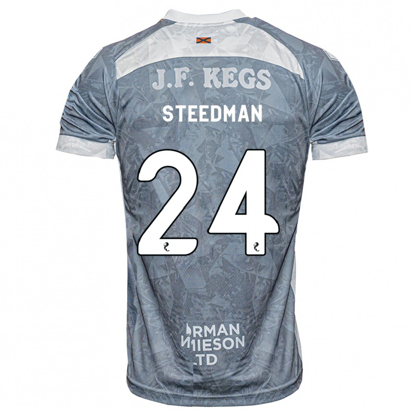 Danxen Bambino Maglia Laura Steedman #24 Grigio Ardesia Kit Gara Away 2026/27 Maglietta