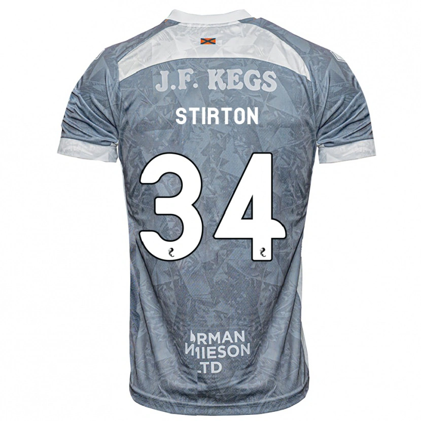 Danxen Bambino Maglia Owen Stirton #34 Grigio Ardesia Kit Gara Away 2026/27 Maglietta