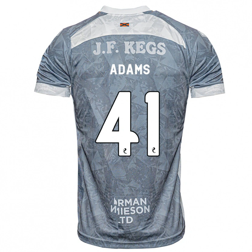 Danxen Bambino Maglia Ruairidh Adams #41 Grigio Ardesia Kit Gara Away 2026/27 Maglietta