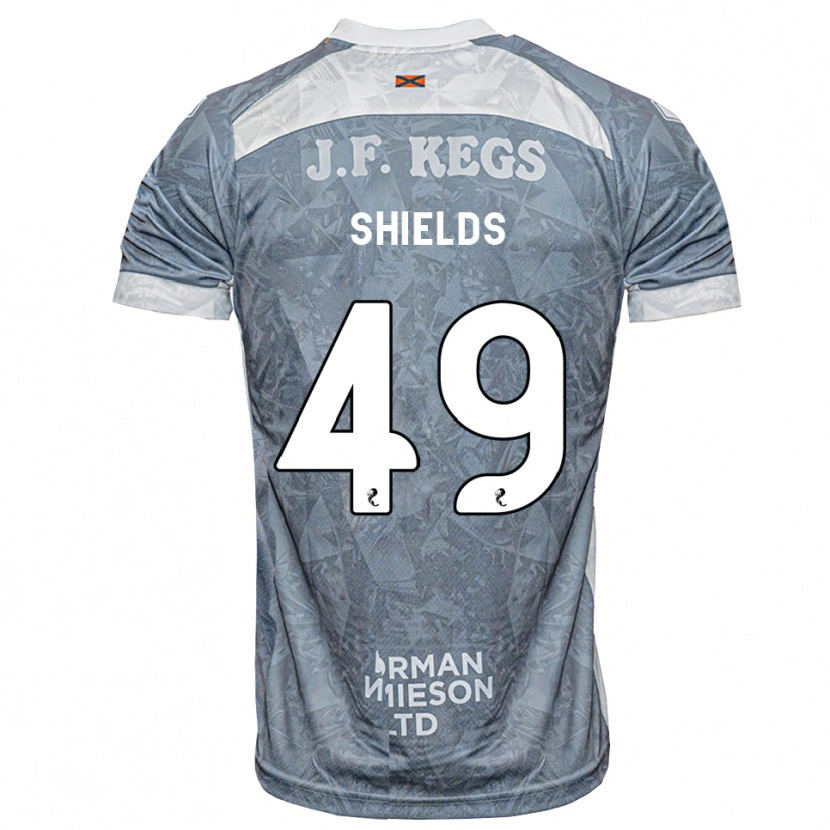Danxen Bambino Maglia Conal Shields #49 Grigio Ardesia Kit Gara Away 2026/27 Maglietta